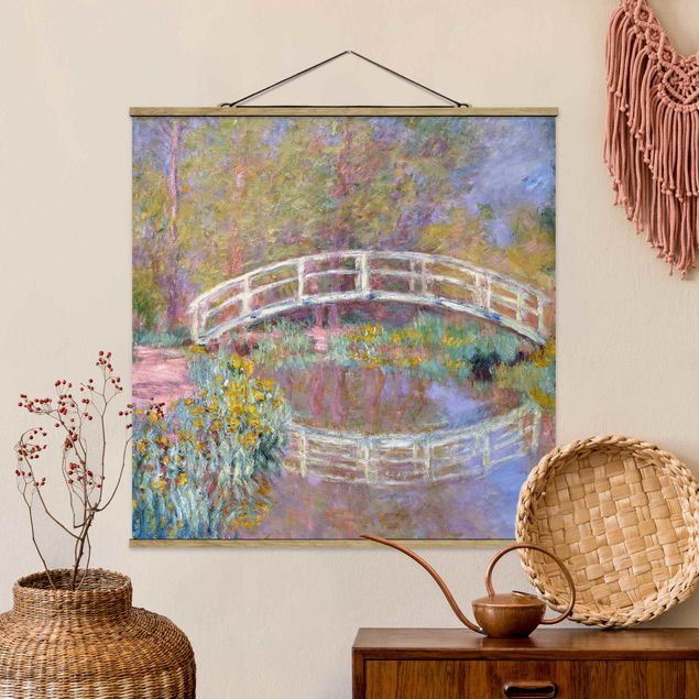 Tableau en tissu avec porte-affiche - Claude Monet - Bridge Monet's Garden