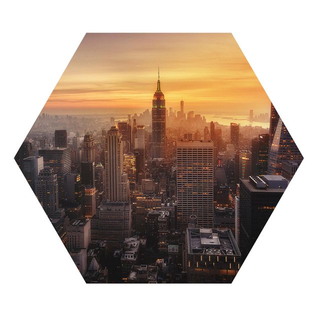 Forex tableau Silhouette urbaine de Manhattan le soir
