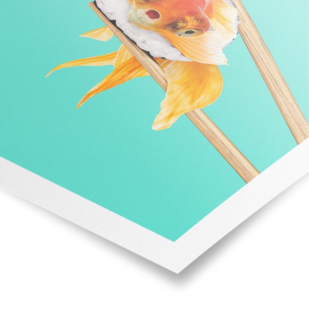 Poster animaux Sushi avec poisson rouge