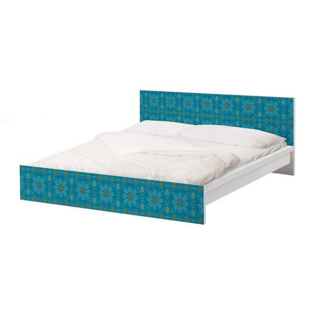 Papier adhésif pour meuble IKEA - Malm lit 180x200cm - Oriental Ornament Turquoise