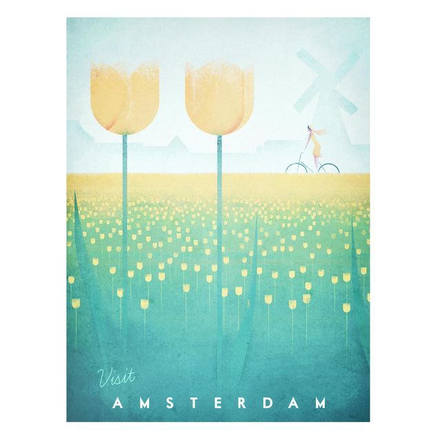 Tableaux magnétiques avec fleurs Poster de voyage - Amsterdam