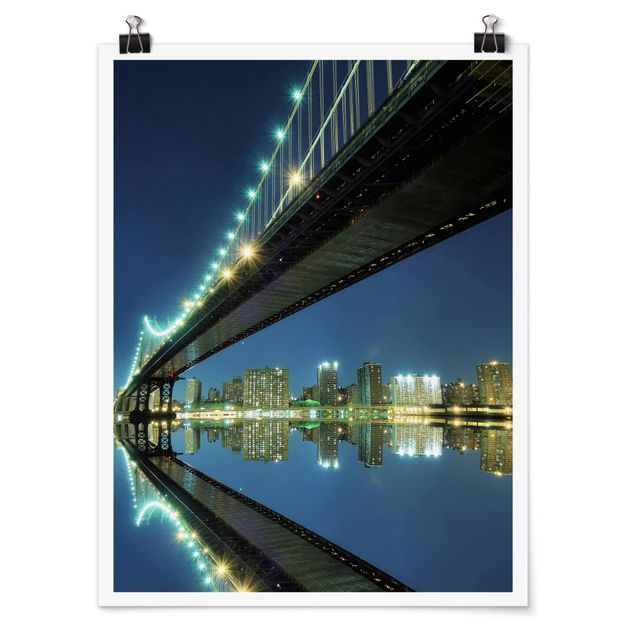 Poster villes Pont abstrait de Manhattan