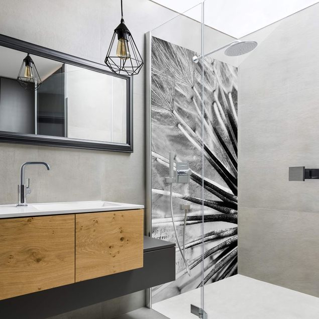 Revêtement mural de douche - Dandelion Black & White