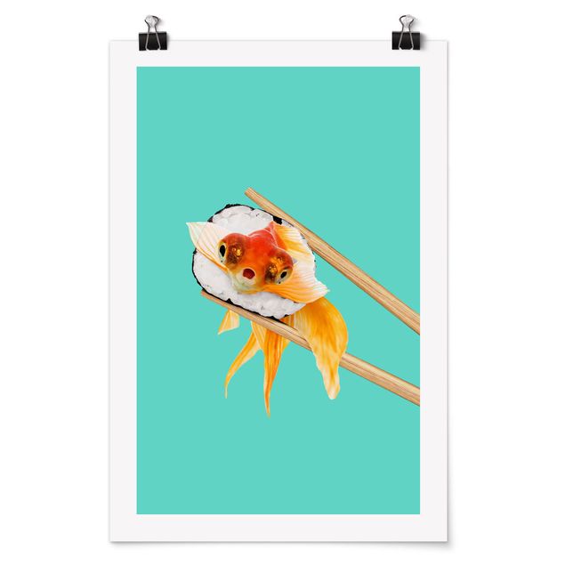 Tableaux animaux Sushi avec poisson rouge