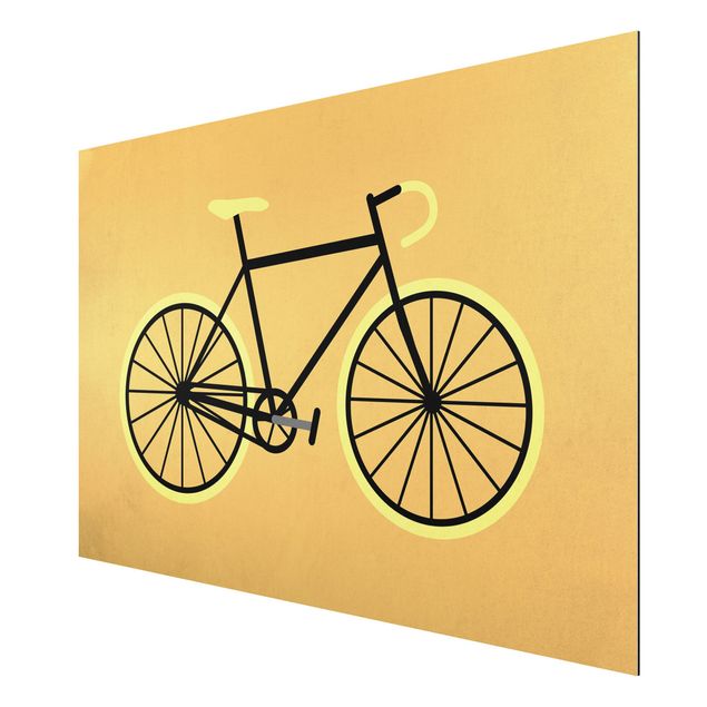 Tableau reproduction Bicyclette en jaune