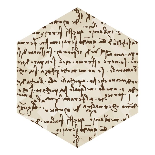 Papier peint hexagonal autocollant avec dessins - Da Vinci Manuscript