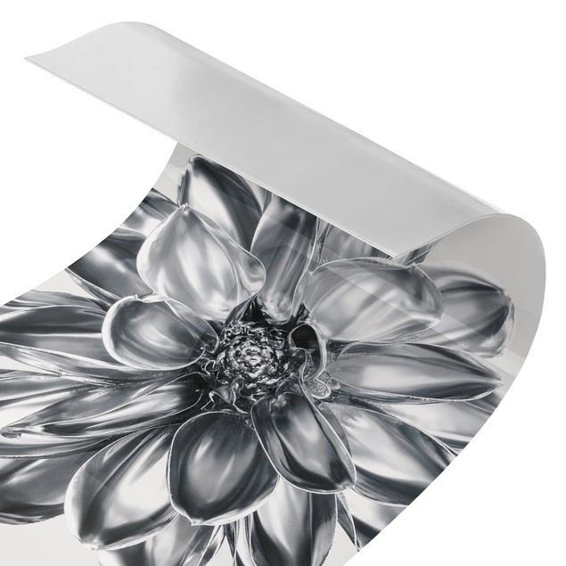 Revêtement mural de douche - Dahlia Flower Silver Metallic