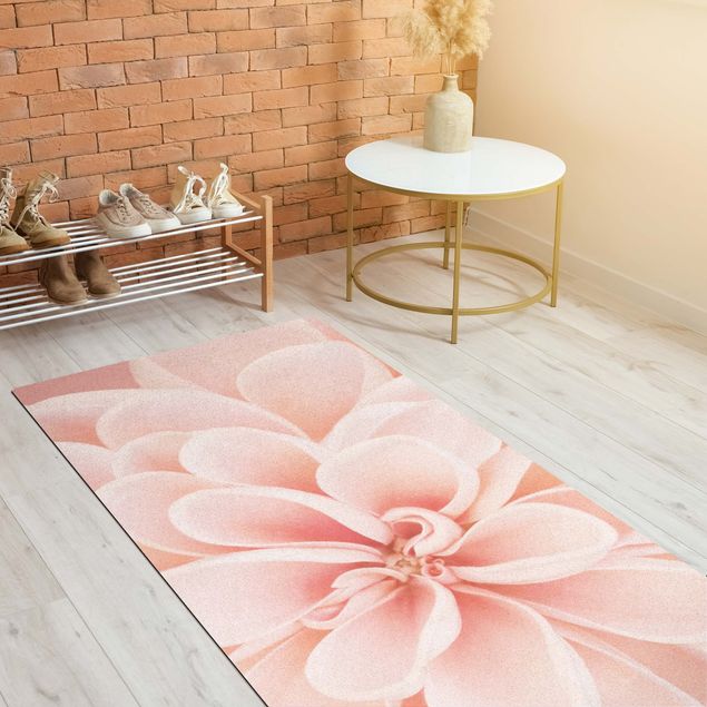 tapis modernes Dahlia en rose pastel