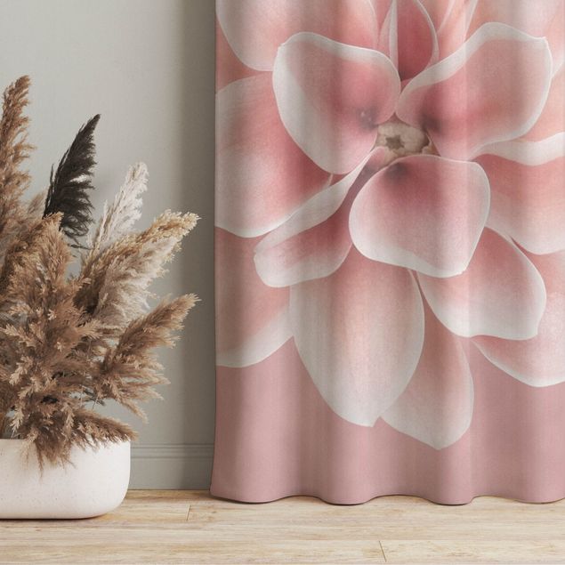 rideau thermique sur mesure Dahlia Pink Blush Flower Centered