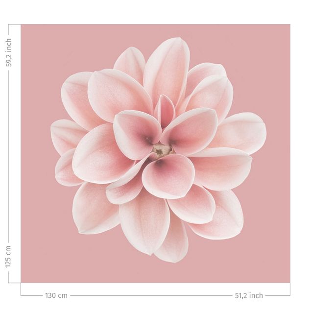 rideaux salon moderne Dahlia Pink Blush Flower Centered