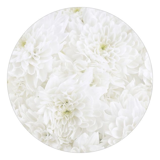 Tapisserie motif Dahlias Mer De Fleurs Blanc