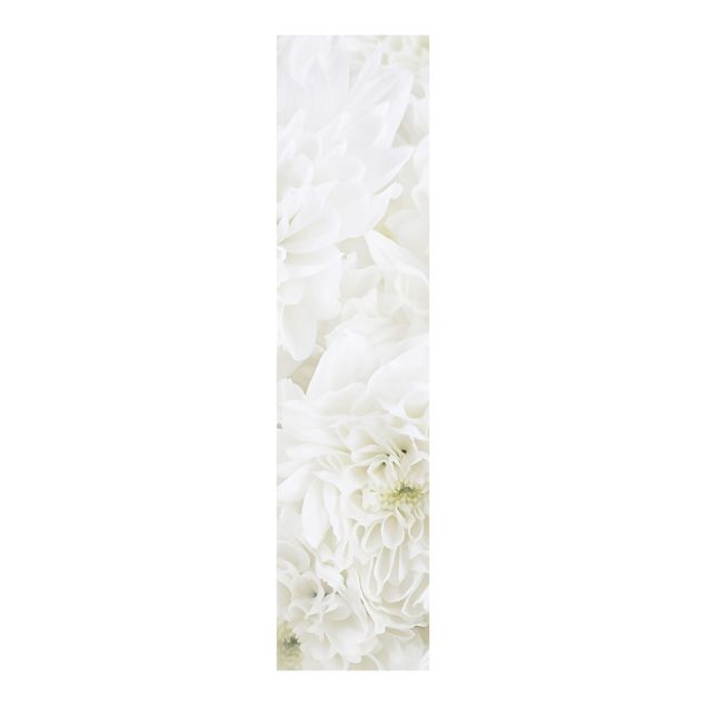 Panneaux coulissants avec fleurs Dahlias Mer De Fleurs Blanc