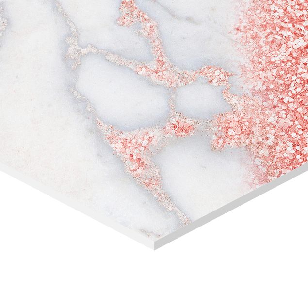 Tableaux muraux Marbre avec confettis roses