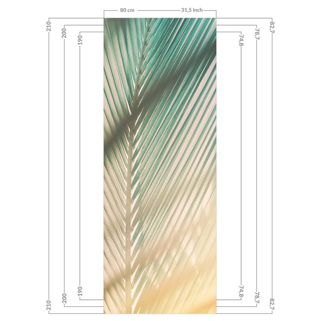 Revêtement mural de douche - Tropical Plants Palm Trees At Sunset ll
