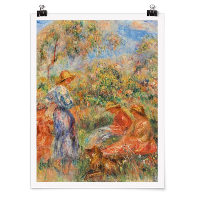Tableau moderne Auguste Renoir - Trois femmes et enfant dans un paysage