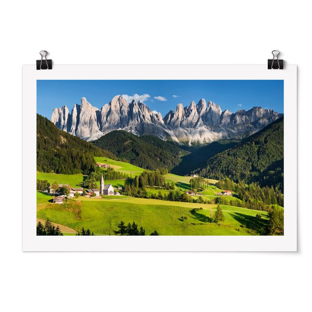 Tableau montagnes Odle dans le Tyrol du Sud