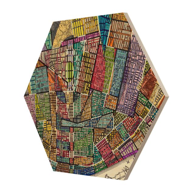 Hexagone en bois - Modern Map Of St. Louis