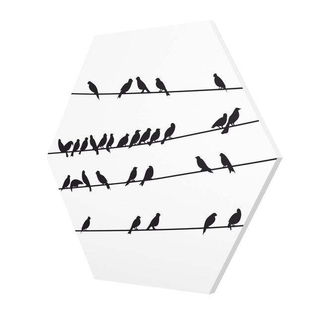 Tableau hexagonal Volée d'oiseaux