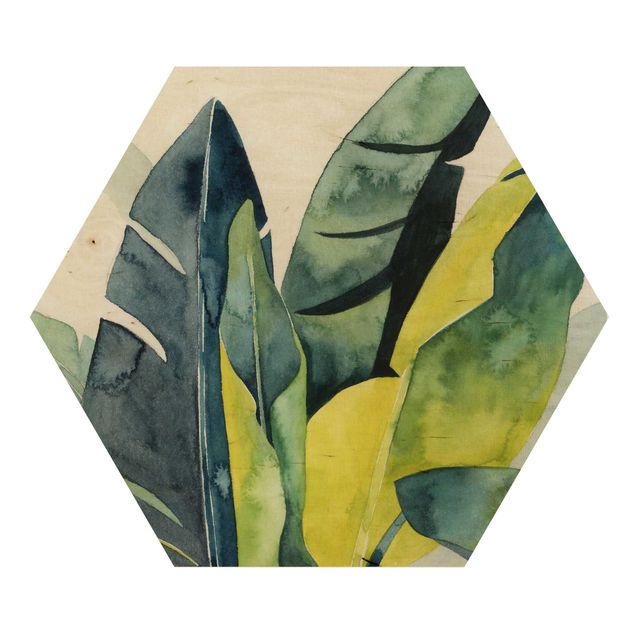 Hexagone en bois - Tropical Foliage - Banana