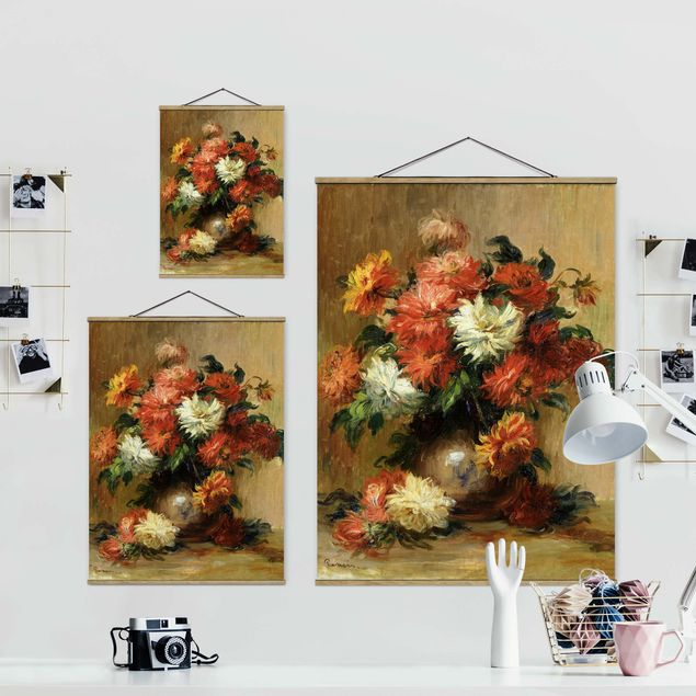 Tableaux florals Auguste Renoir - Nature morte avec des dahlias