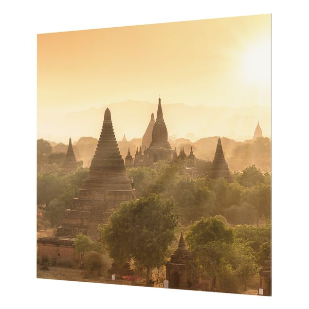 Fonds de hotte - Sun Setting Over Bagan - Carré 1:1
