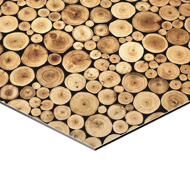 Hexagone en alu Dibond - Homey Firewood