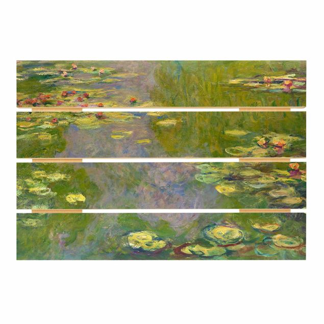 Tableaux en bois avec fleurs Claude Monet - Nénuphars verts
