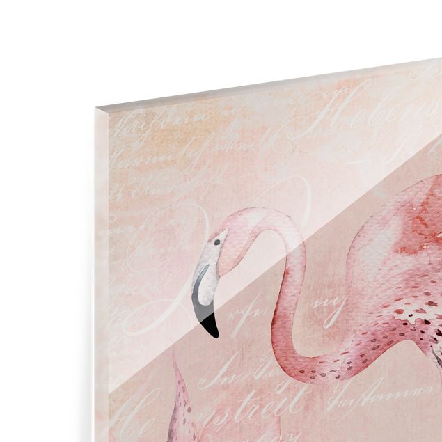 Fond de hotte - Shabby Chic Collage - Flamingo