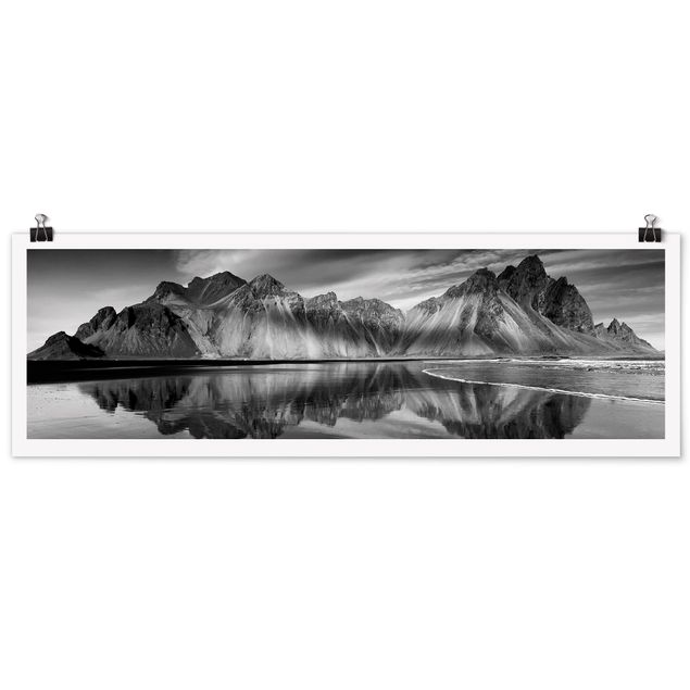 Tableau montagnes Vesturhorn en Islande