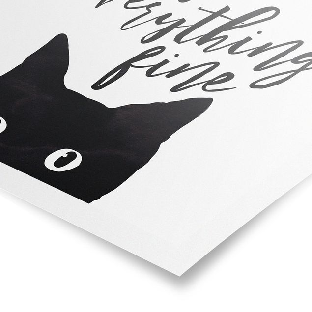 Tableau animaux Cats And Wine make Everything Fine - Chats et vin