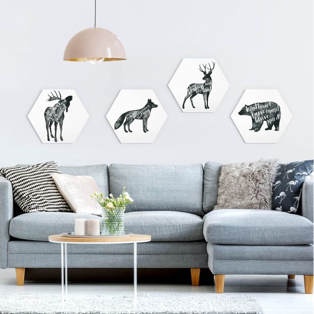 Tableau ours Animaux sagese Lot I