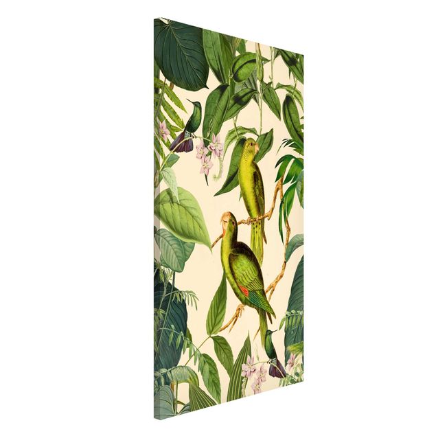 Déco murale cuisine Collage Vintage - Perroquets dans la jungle