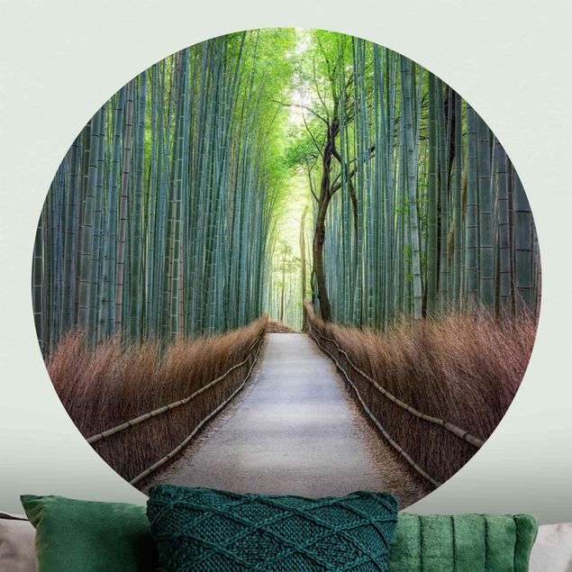 Tapisserie moderne Le chemin à travers le bambou