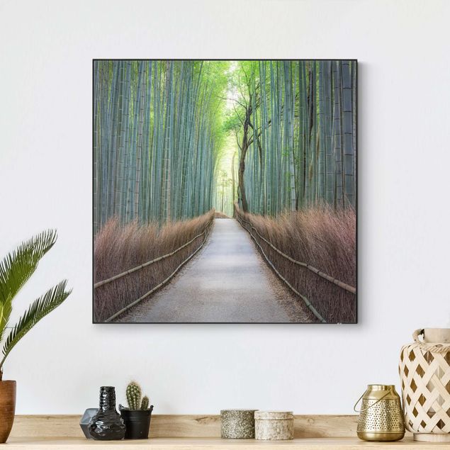 Tableau paysages Le chemin à travers le bambou