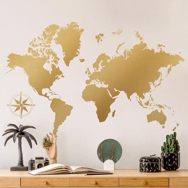 Sticker mural - Detailed World Map