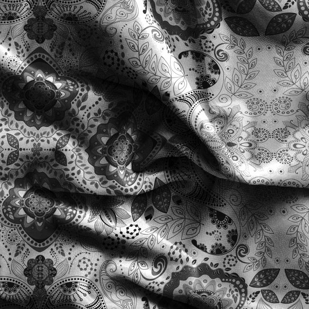 rideau bohème chic Detailed Boho Pattern In Grey