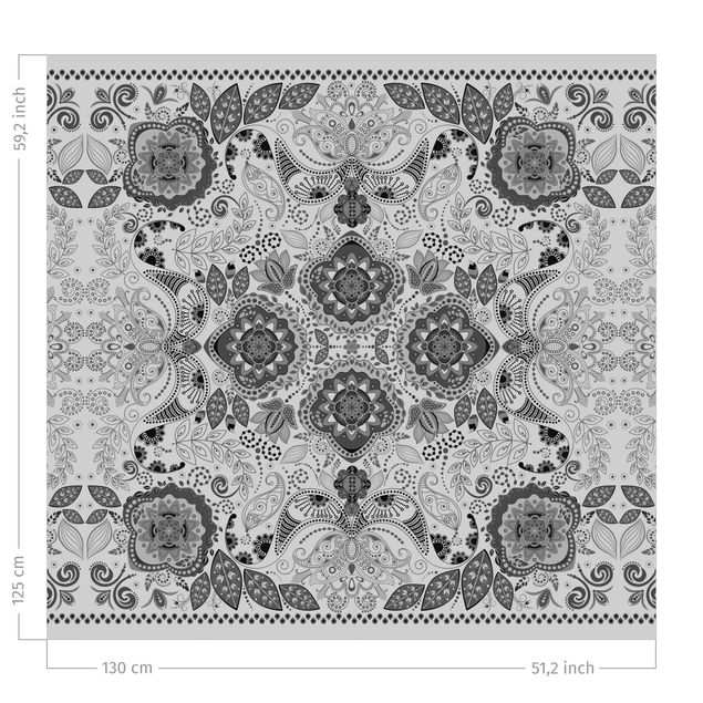 rideaux modernes Detailed Boho Pattern In Grey