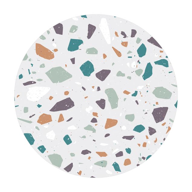 Tapis en vinyle rond|Detailed Terrazzo Pattern Grosseto