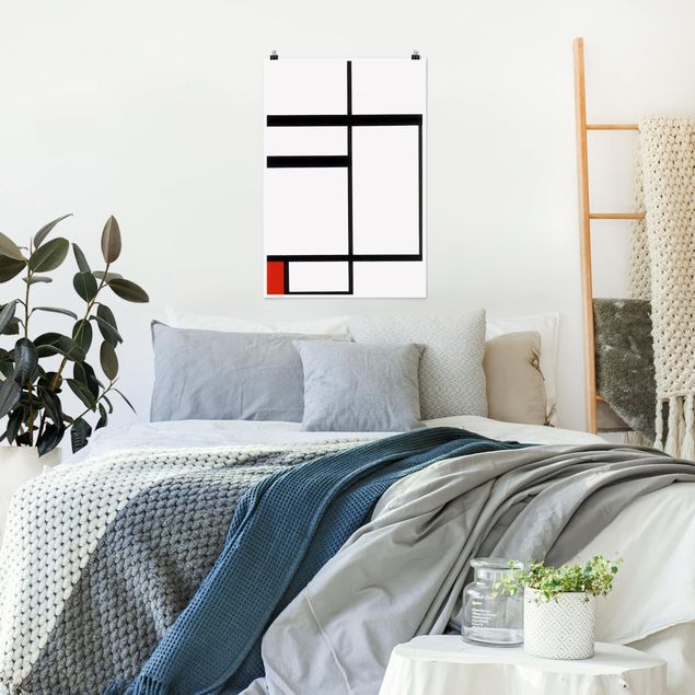 Décoration artistique Piet Mondrian - Composition avec rouge, noir et blanc