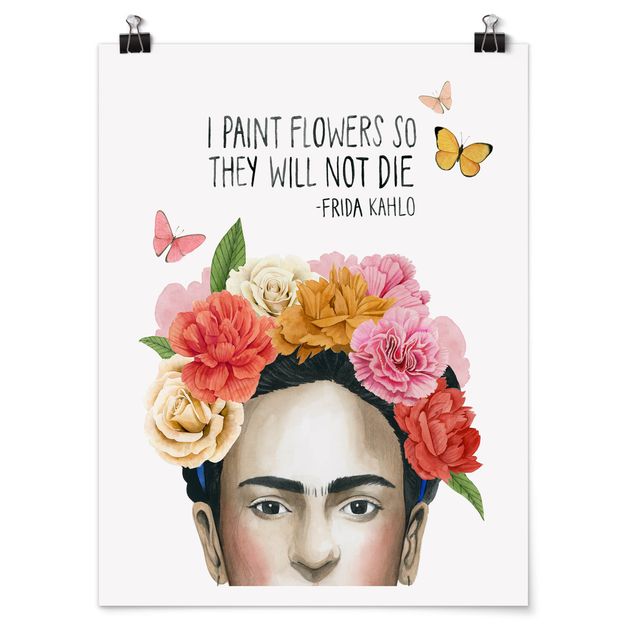 Tableau portraits Pensées de Frida - Fleurs