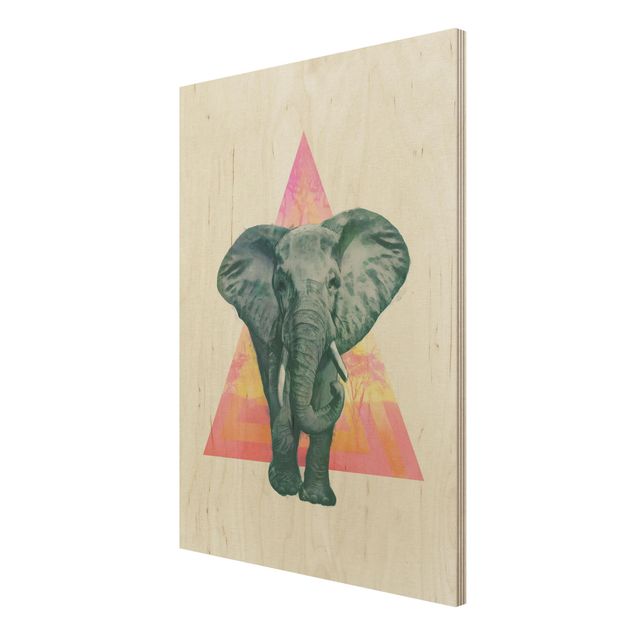 Tableaux de Laura Graves Illustration Elephant Front Triangle Painting