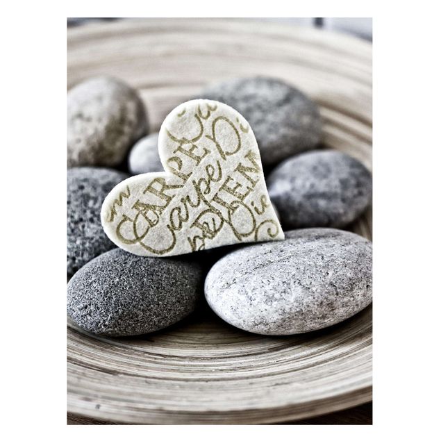 Tableaux magnétiques effet pierre Carpe Diem Coeur avec pierres
