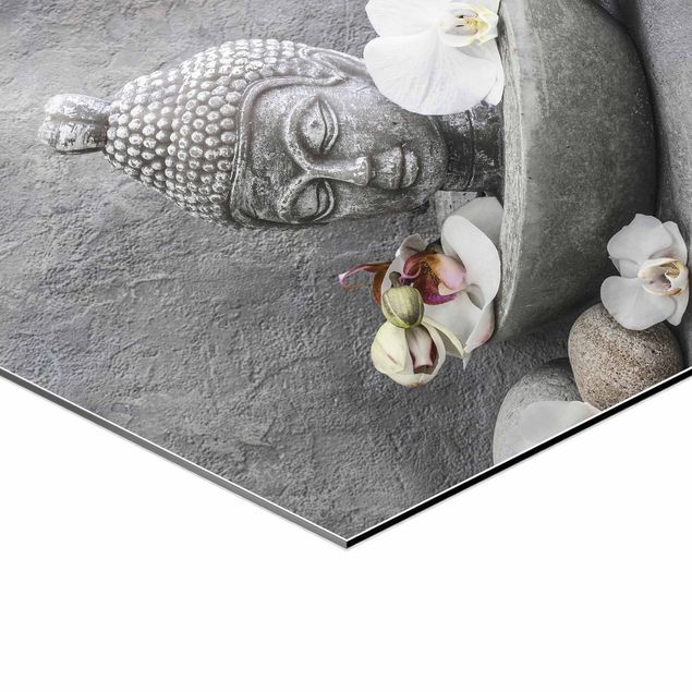 Tableaux de Andrea Haase Bouddha Zen, Orchidée et Pierre
