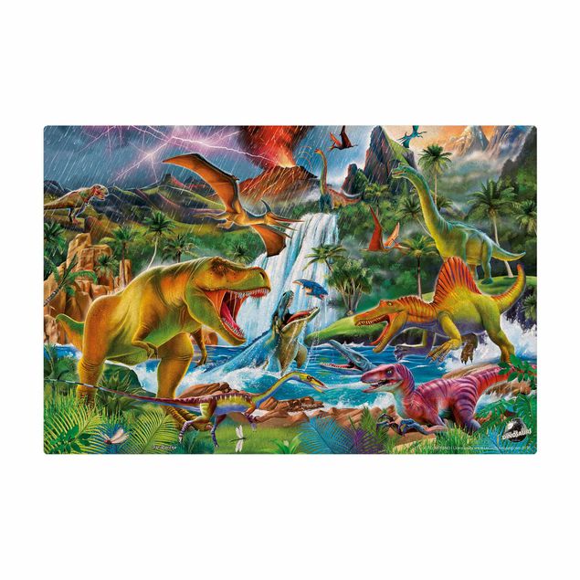 Tableaux de P.D. Moreno Dinosaures dans une tempête préhistorique