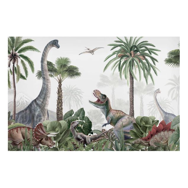 Tableau paysages Dinosaures géants dans la jungle