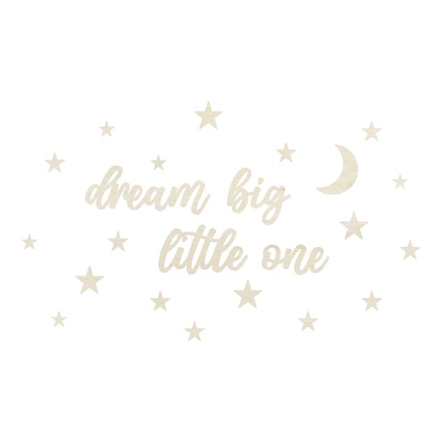 Tableaux muraux Dream big little one - Lune & étoiles