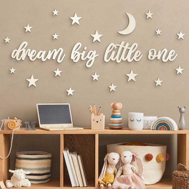 Tableaux moderne Dream big little one - Lune & étoiles