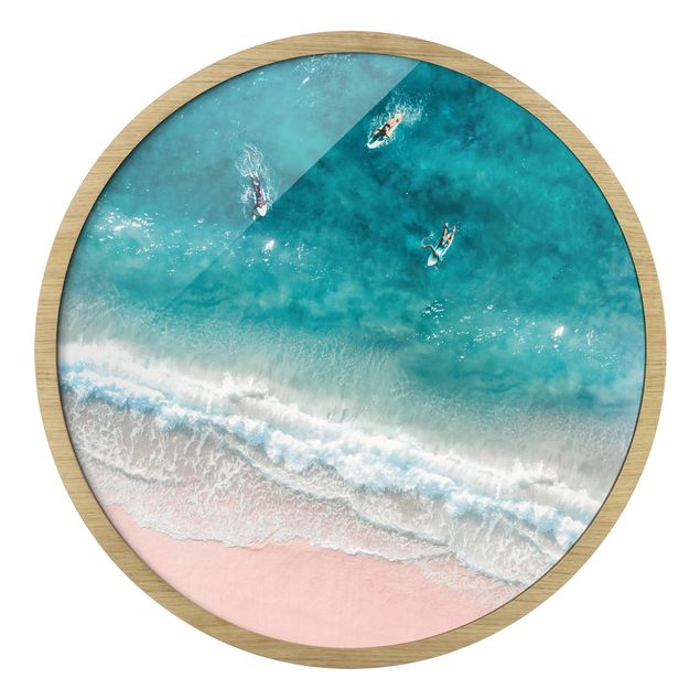 Tableaux plage Trois surfeurs pagayant vers le rivage