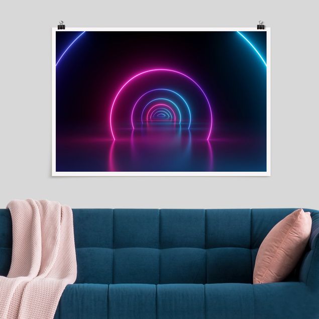 Tableaux moderne Three-Dimensional Neon Arches