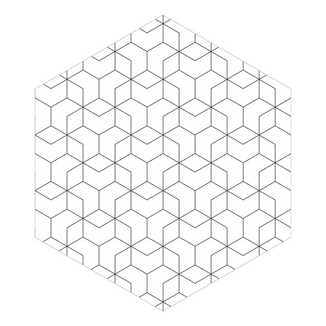 papier peint xxl Motif ligne et cube tridimensionnel